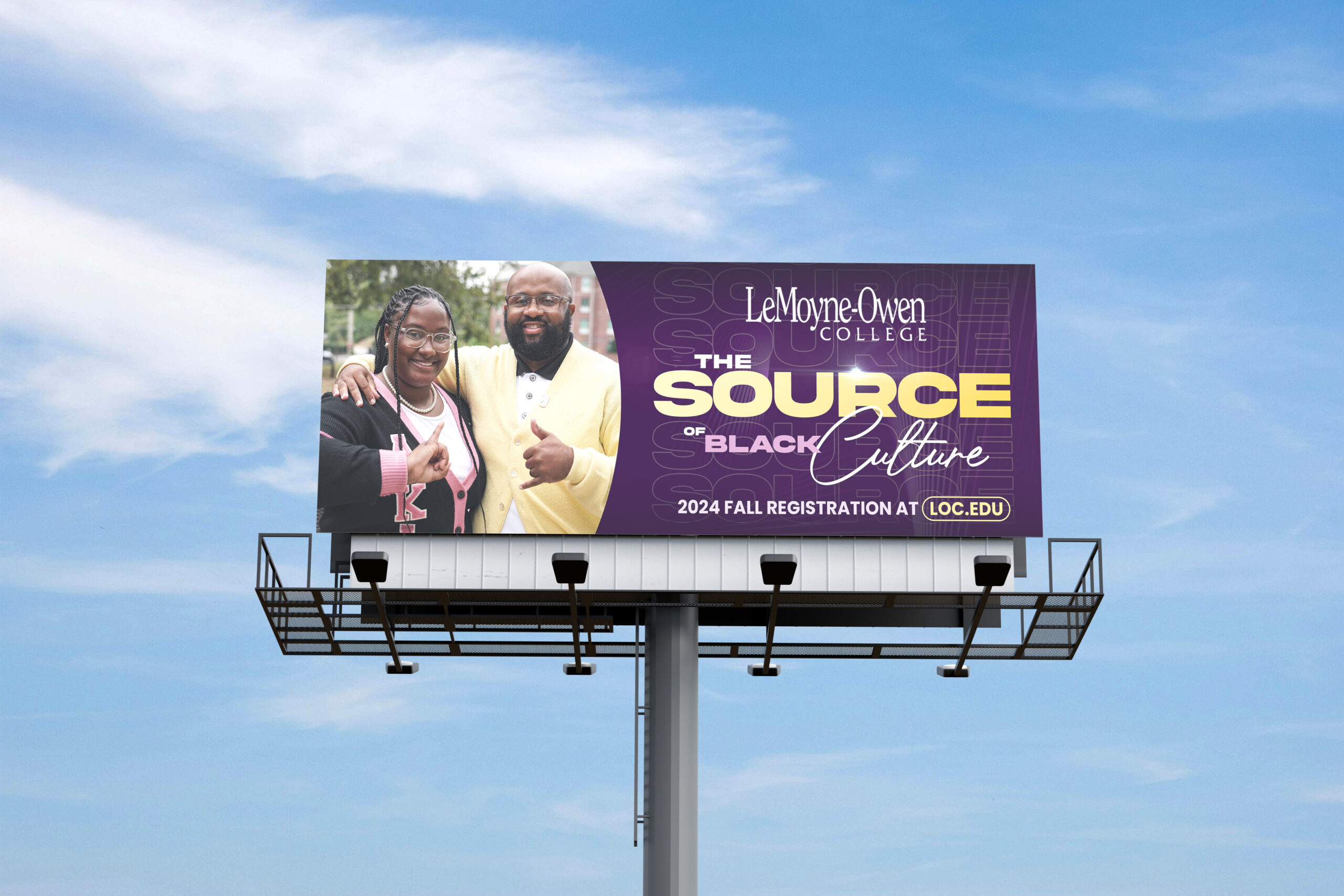 LeMoyne-Owen College billboard for The Source of Black Excellence campaign